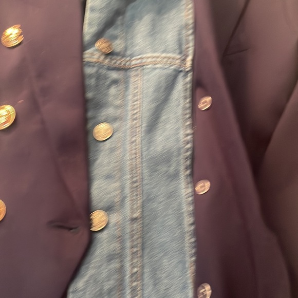 Anthropologie Dolan Navy Blazer XS with removable denim dickie. NWT. Sold out. - Picture 5 of 5